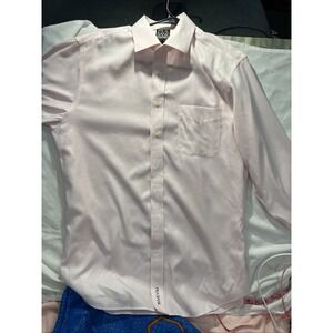 Jos A Bank Shirt taylor fit Mens 16 1/2 -35 pink Button Up Long Sleevewrinkle136